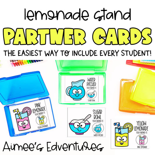 Lemonade Partner Pairing Cards | Classroom Management | Summer | Lemonade War Activities