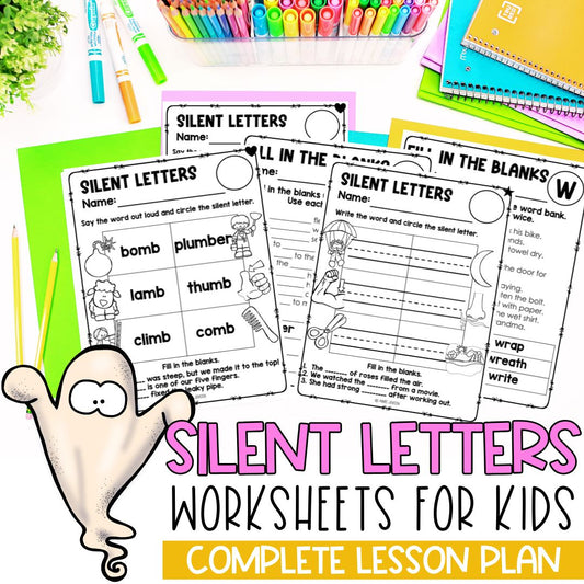 Ghost Letters | Silent Letter Worksheets | Halloween | Writing | Spelling