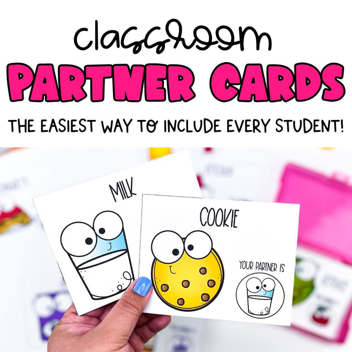 ORIGINAL Peanut Butter and Jelly Partner Pairing Cards Classroom Man