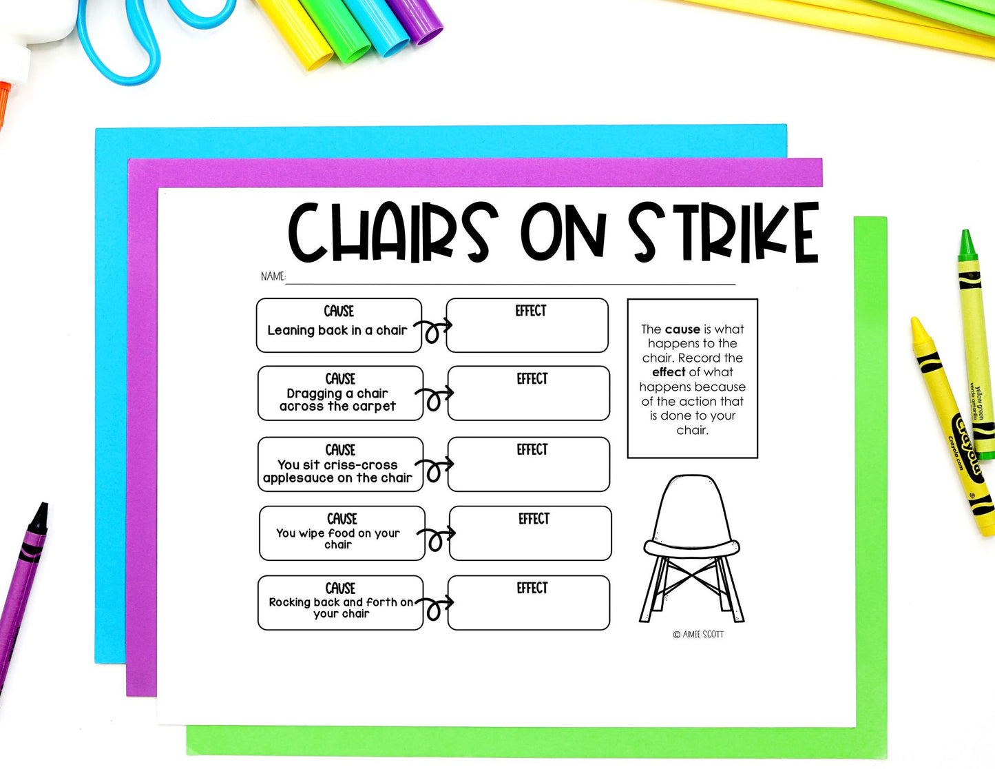 Chairs on Strike | Persuasive Writing Graphic Organizer