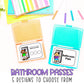 Bathroom Pass | Restroom Passes Printable | Classroom Management