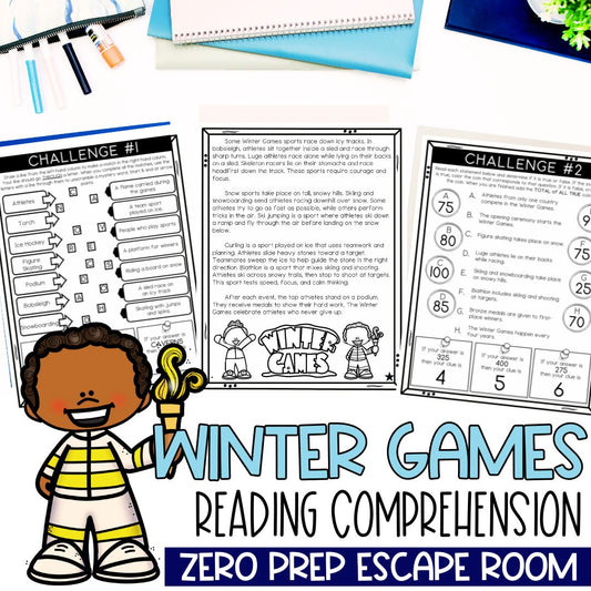 Winter Escape Rooms | Winter Games 2026 | Reading Comprehension Passages