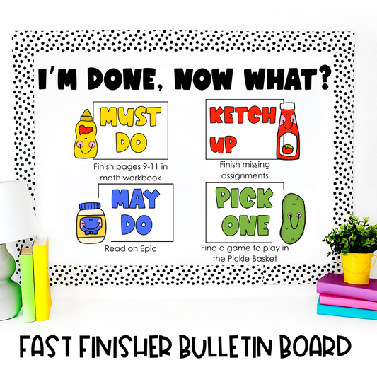 "I'm Done! Now What?" Fast Finishers Bulletin Board | Classroom Decor