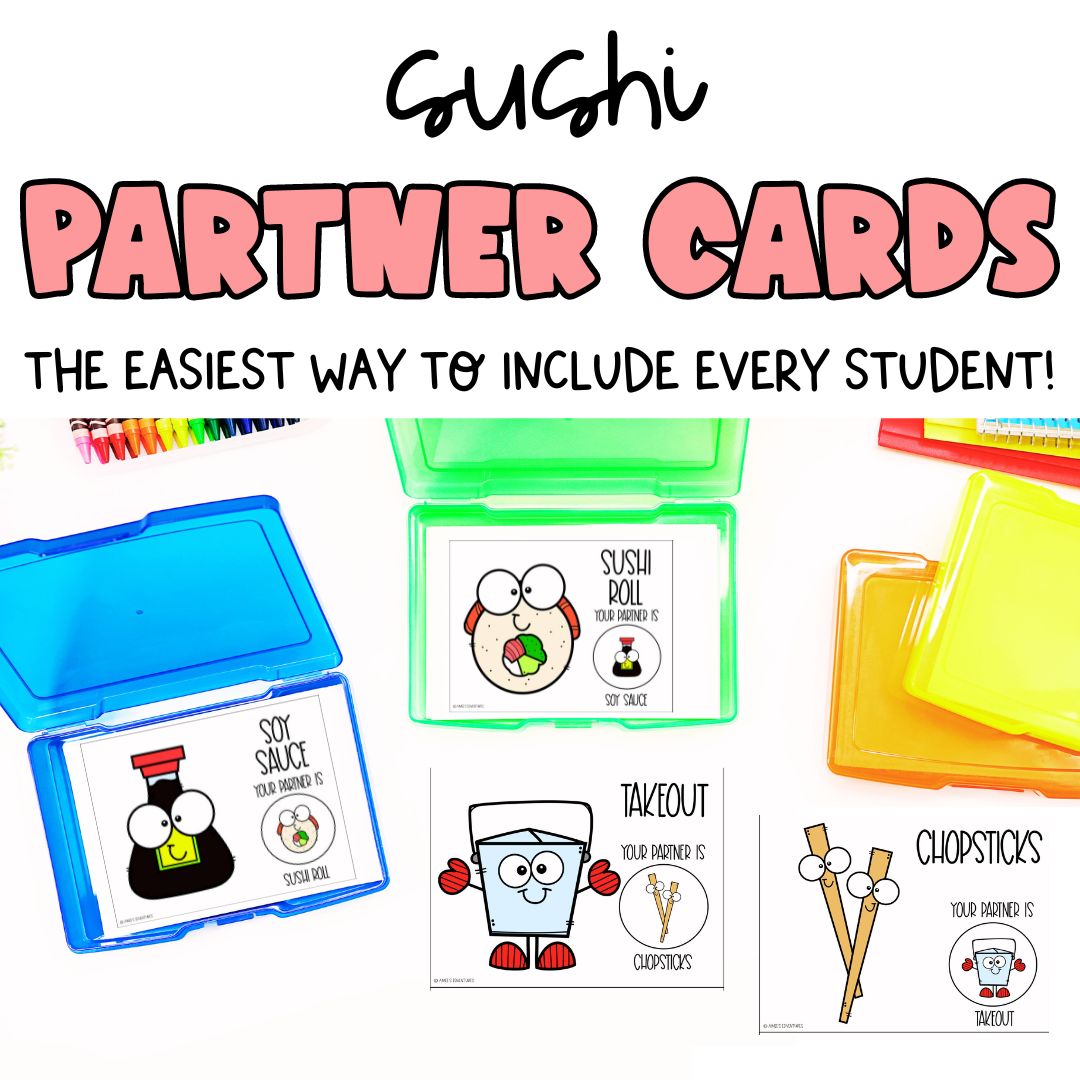 Sushi Partner Pairing Cards | MINI PACK | Classroom Management