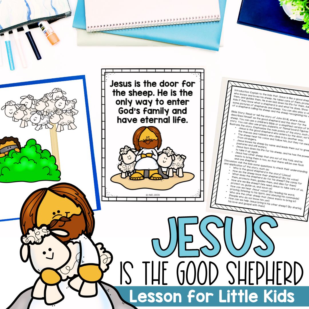 Jesus is the Good Shepherd FULL Bible Lesson for Little Kids, Homeschool Activities, Sunday School Lesson, Stories of Jesus, Coloring Pages