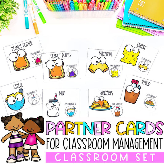 ORIGINAL Peanut Butter Jelly Partner Cards | Partner Pairing Cards | 3rd Grade