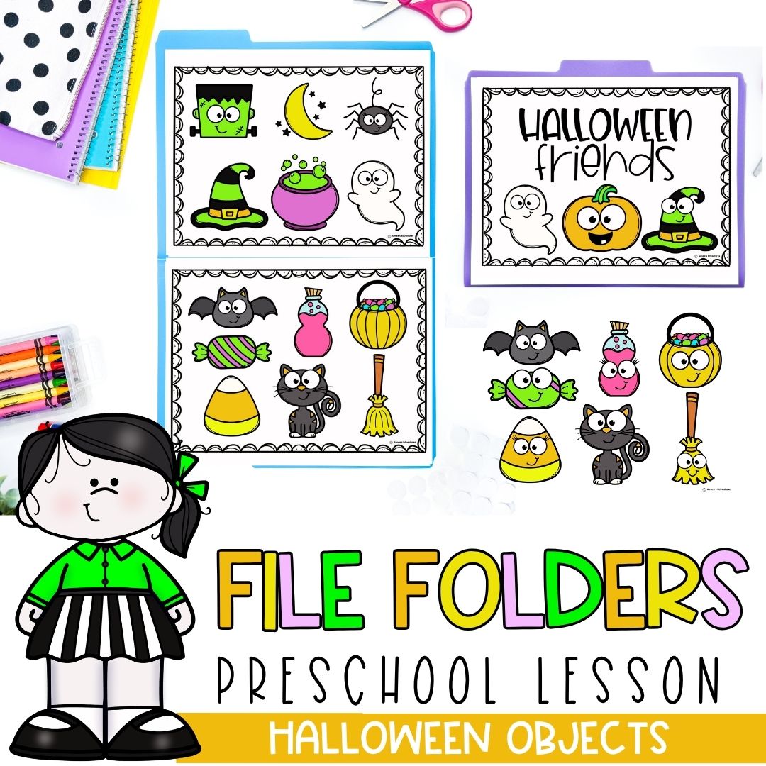 File Folder Games | Preschool Morning Work | Halloween Activities | Vocabulary