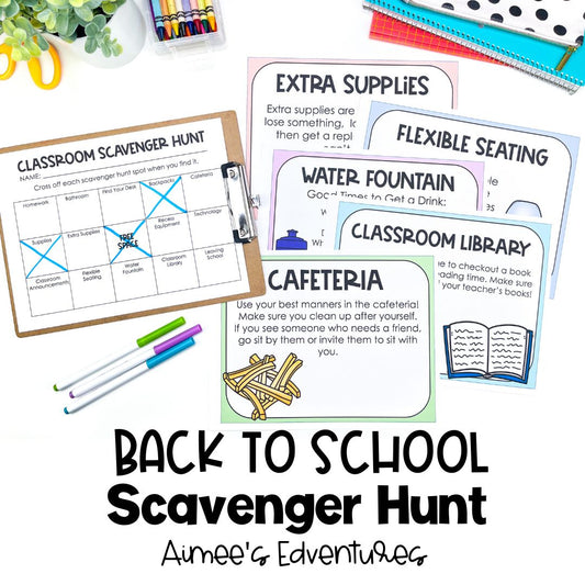 Back to School Activities | Classroom Scavenger Hunt Game | EDITABLE