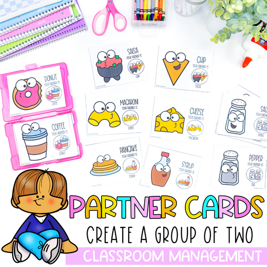 MORE Peanut Butter and Jelly Partner Pairing Cards | Classroom Management