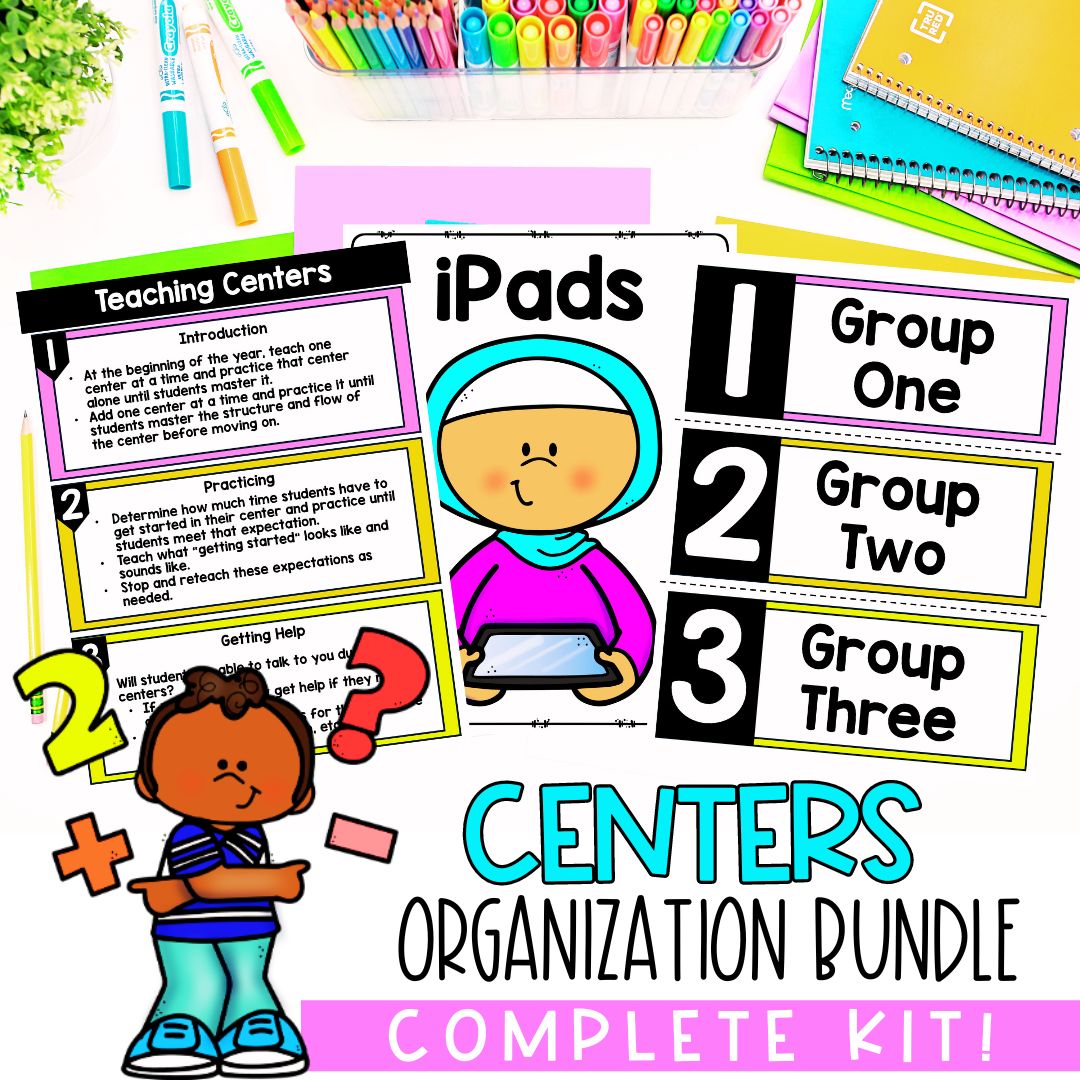 Centers Classroom Organization Bundle | Math Centers | Back to School Activities