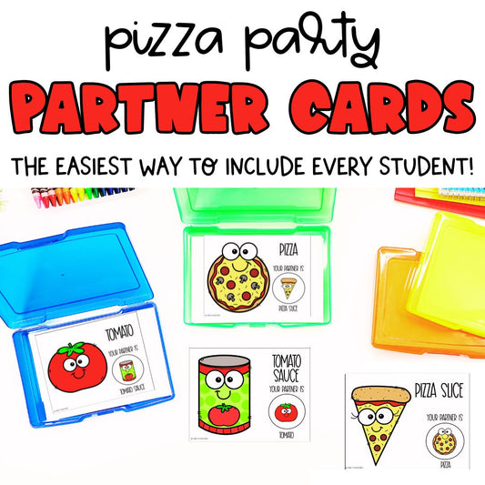 Pizza Party Partner Pairing Cards | Classroom Management