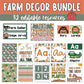 Farm Theme Classroom Decor Bundle | Editable Classroom Transformation