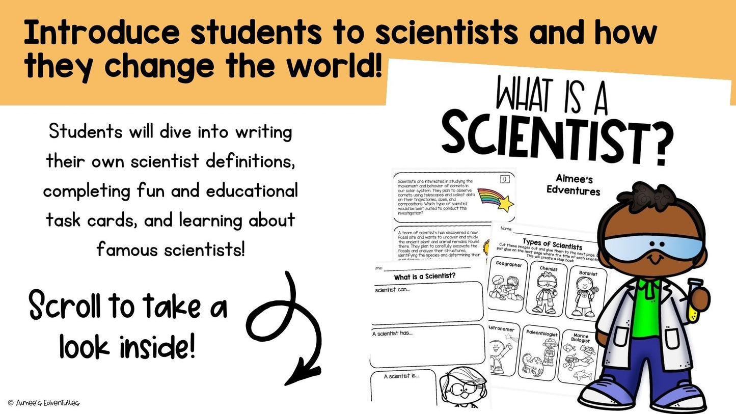 What is a Scientist Activity | Writing Prompt | Science Game | STEM