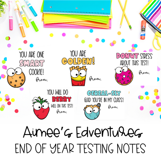 Motivational Testing Notes for Students | End of the Year Test Prep Gifts