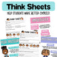 Think Sheets | Behavior Reflection Sheet | School Counseling