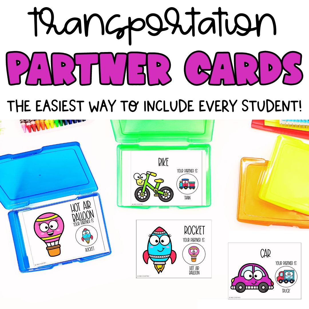 Transportation Types Partner Pairing Cards | Classroom Management