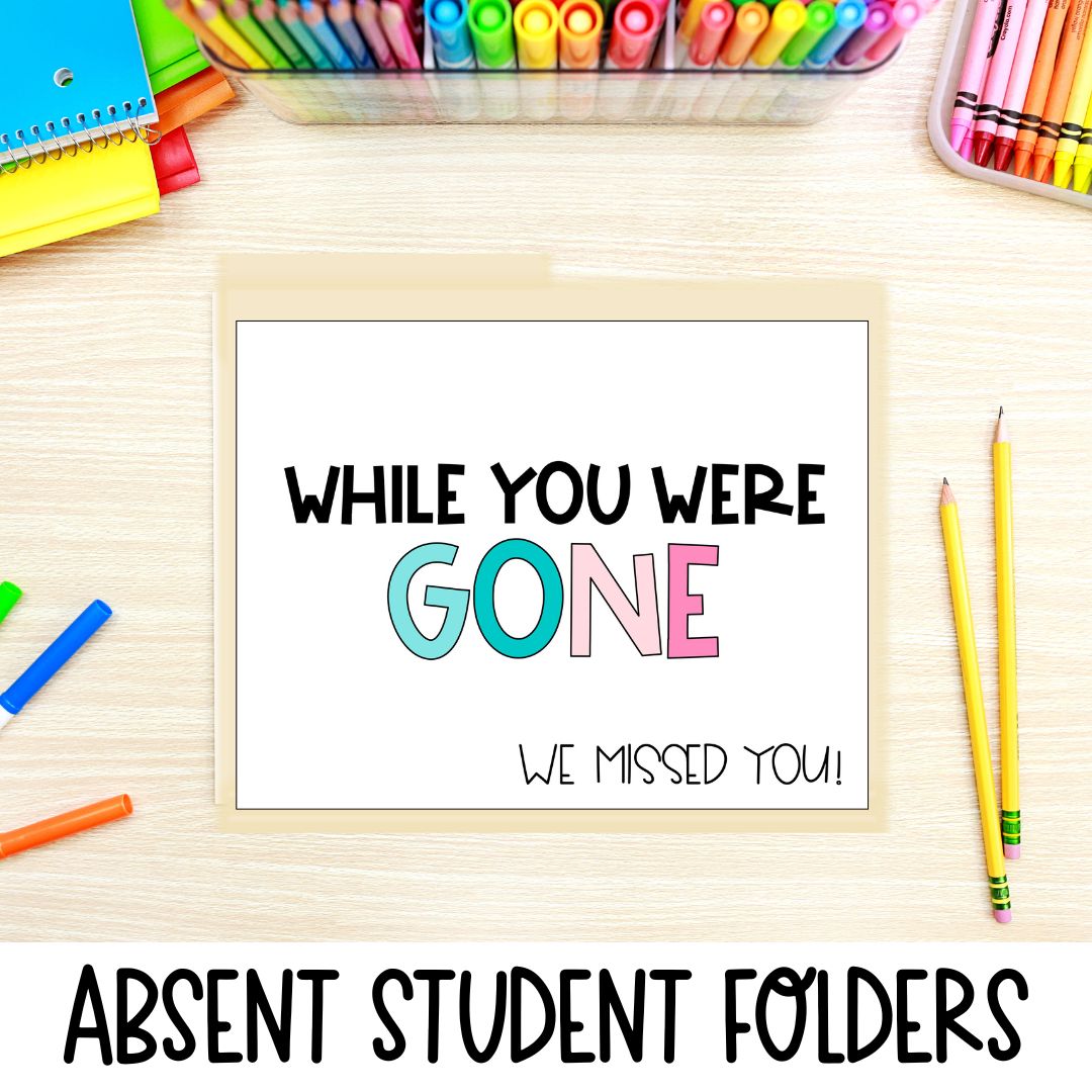 Absent Paper Back to School Activities | Absent Student Folders with Labels ...