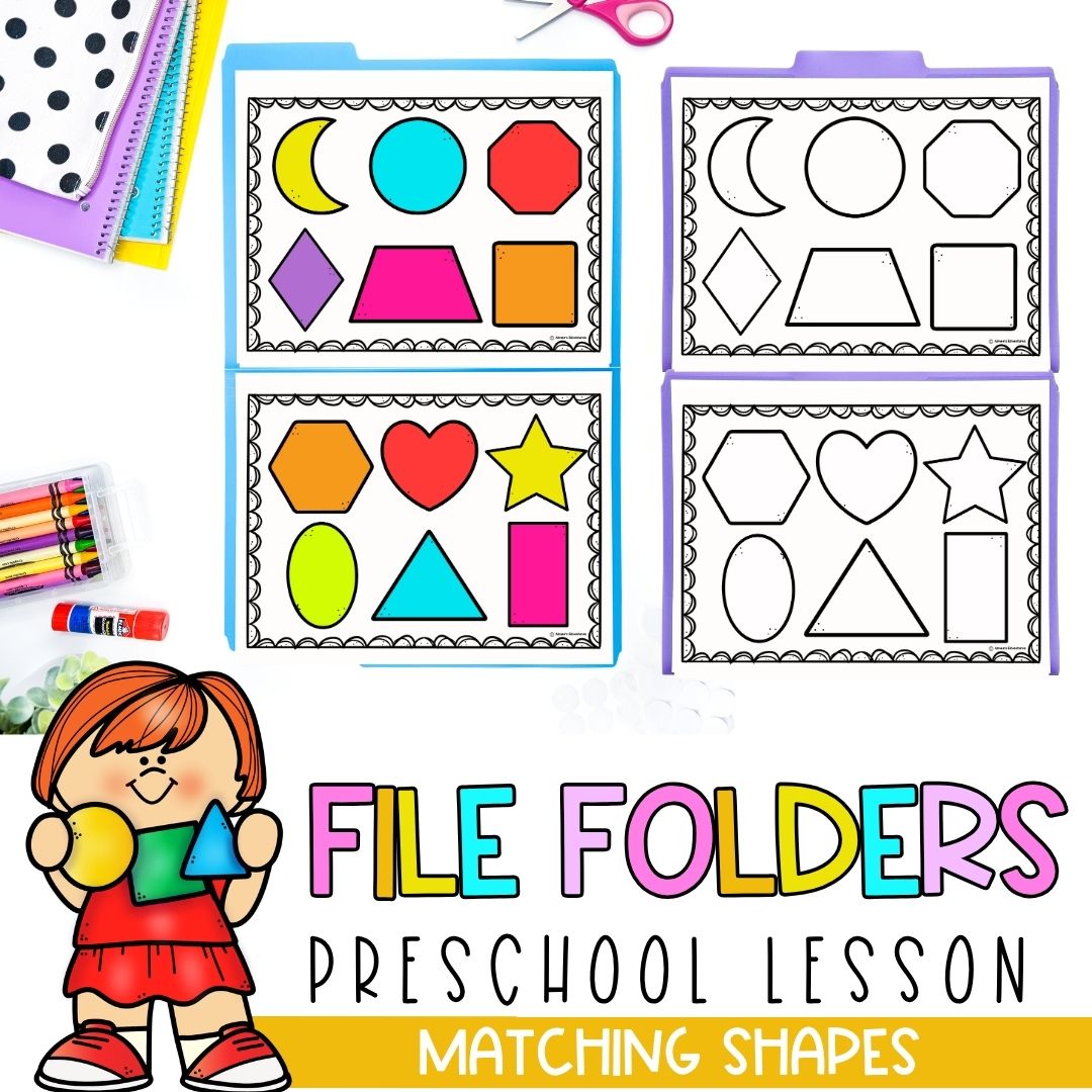 File Folder Games | Preschool Morning Work | Shapes Activities | Morning Basket