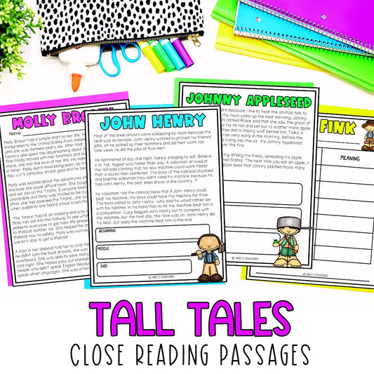 Reading Comprehension | Tall Tales | Fluency Passage | Figurative Language Lesson