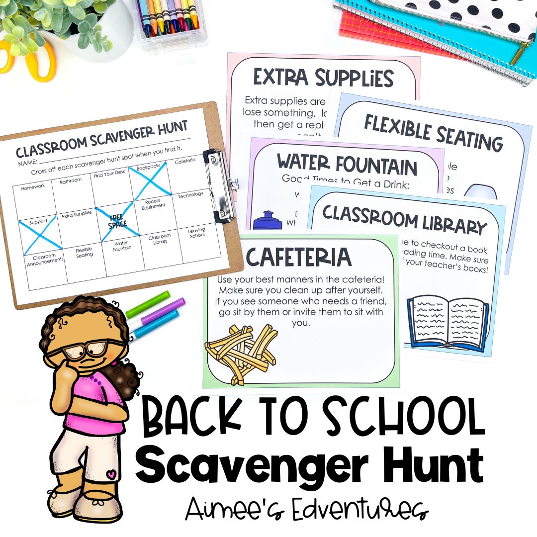 Back to School Activities | Classroom Scavenger Hunt Game | EDITABLE