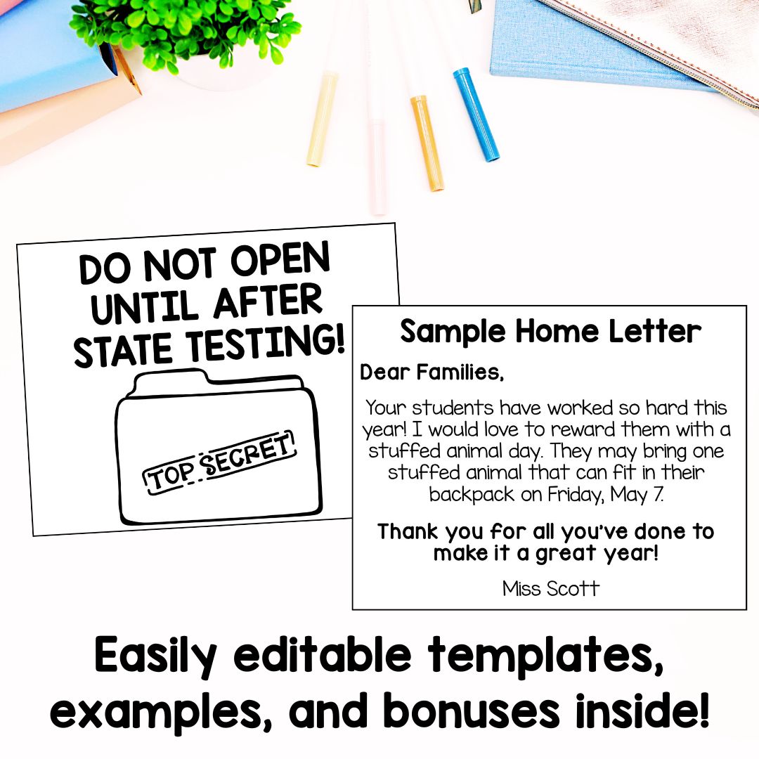 EDITABLE | After State Testing Activities | End of Year Game