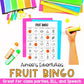 Fruit Bingo Game | Vocabulary Words | Language Arts Activity