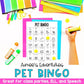 Pet Bingo Game | Vocabulary Words | Language Arts Activity