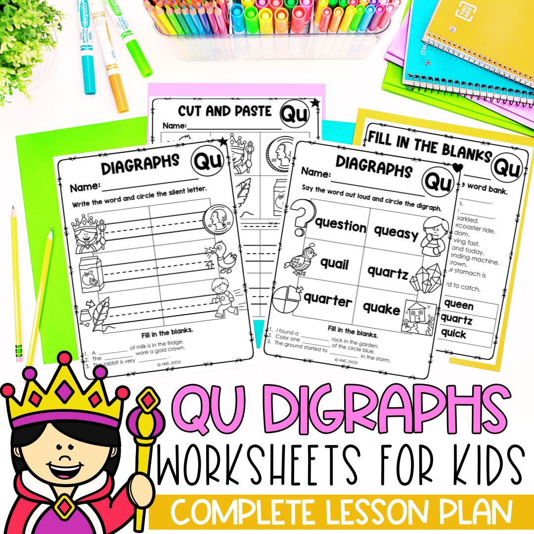 Qu Digraph Worksheet | Digraphs | Phonics Centers | Qu Words ...