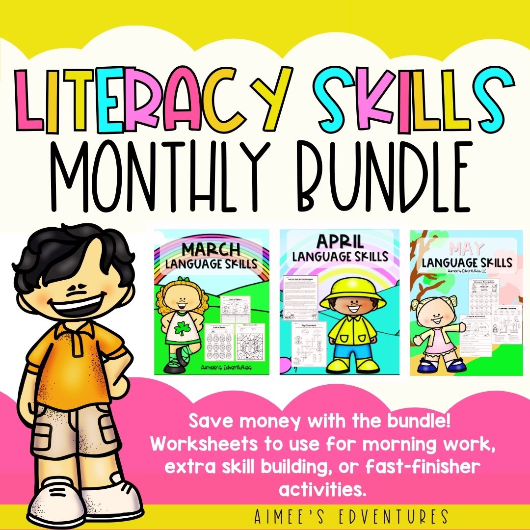 March NO PREP 3rd Grade Literacy Worksheets