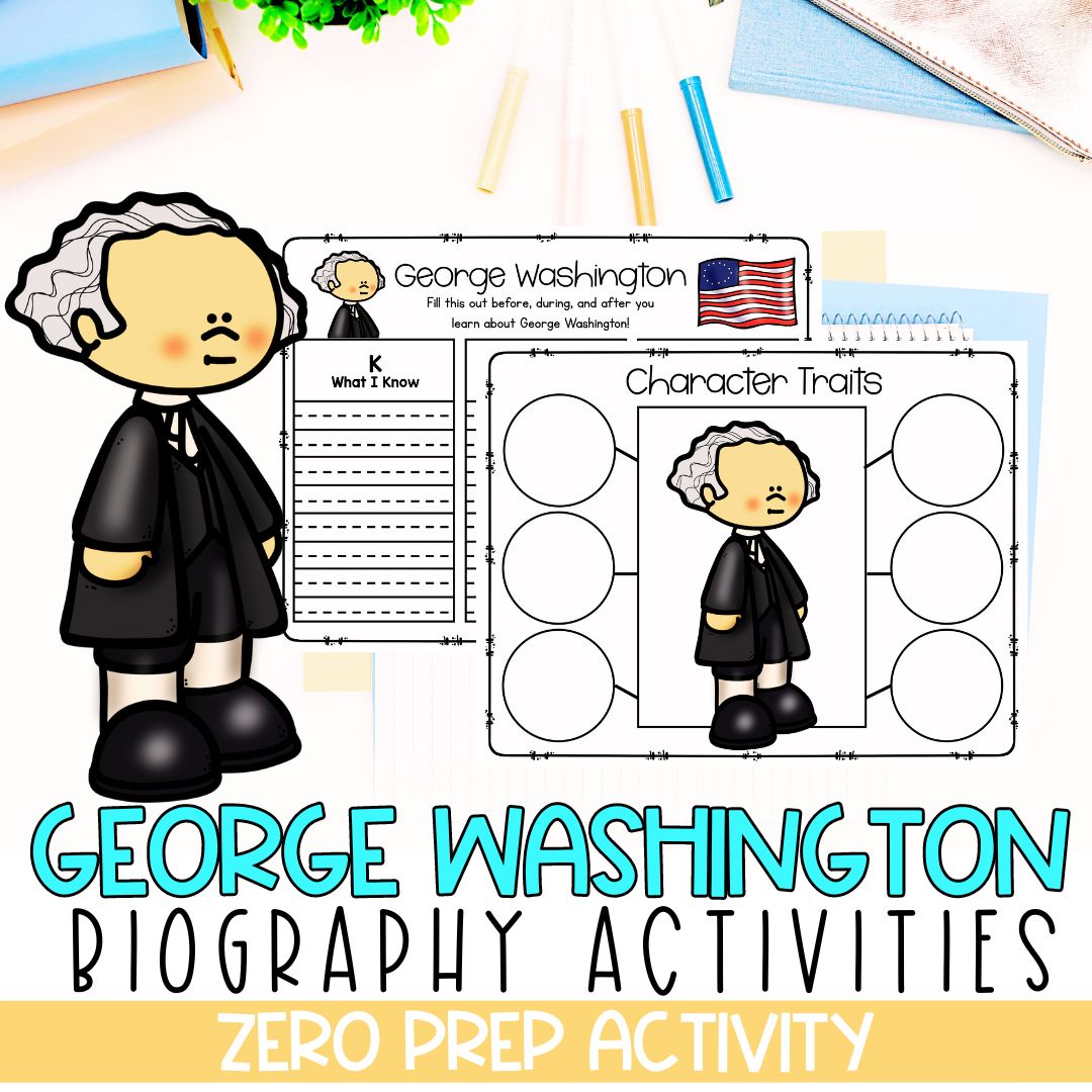 George Washington Biography | Biography Graphic Organizer | 4th of July | American History