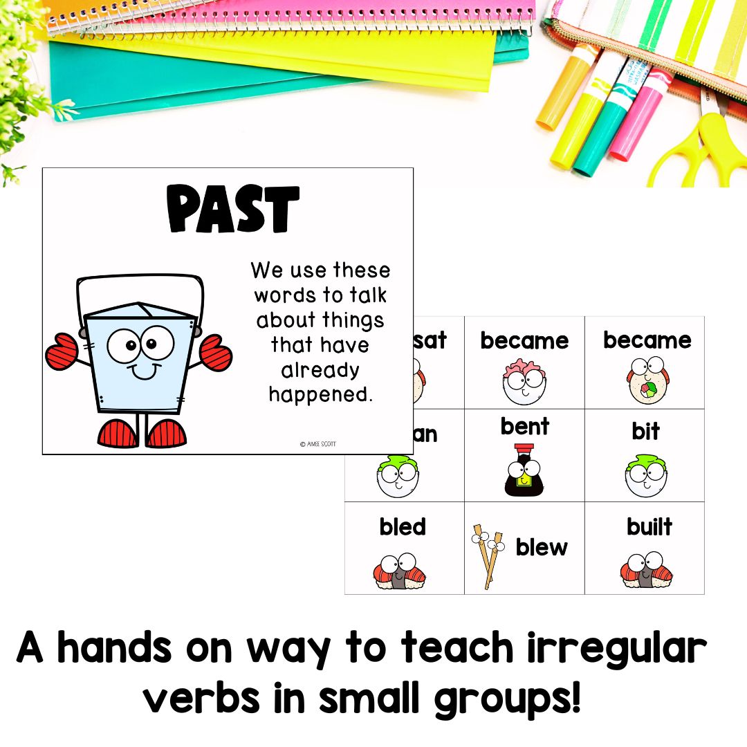 Past and Present Sushi Verbs | Irregular Verbs Game | Language Arts Activity