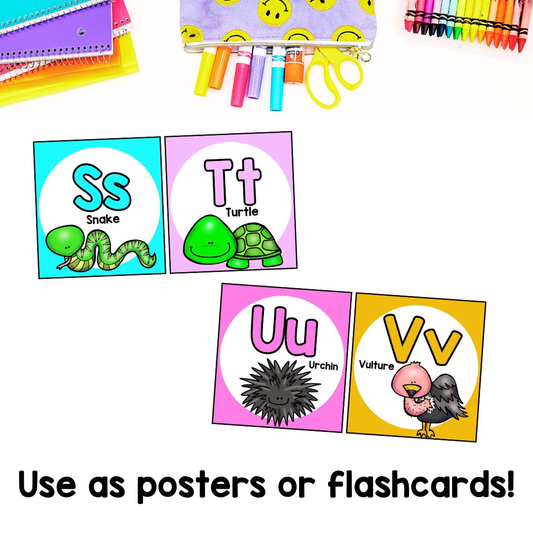 Alphabet Posters | Alphabet Cards | Back to School Classroom Decor Posters