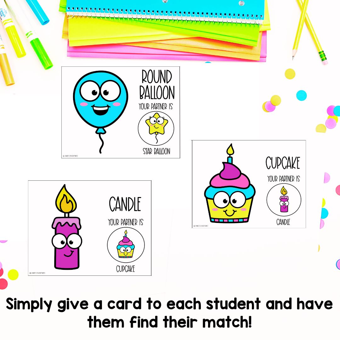 Birthday Partner Pairing Cards | Classroom Management