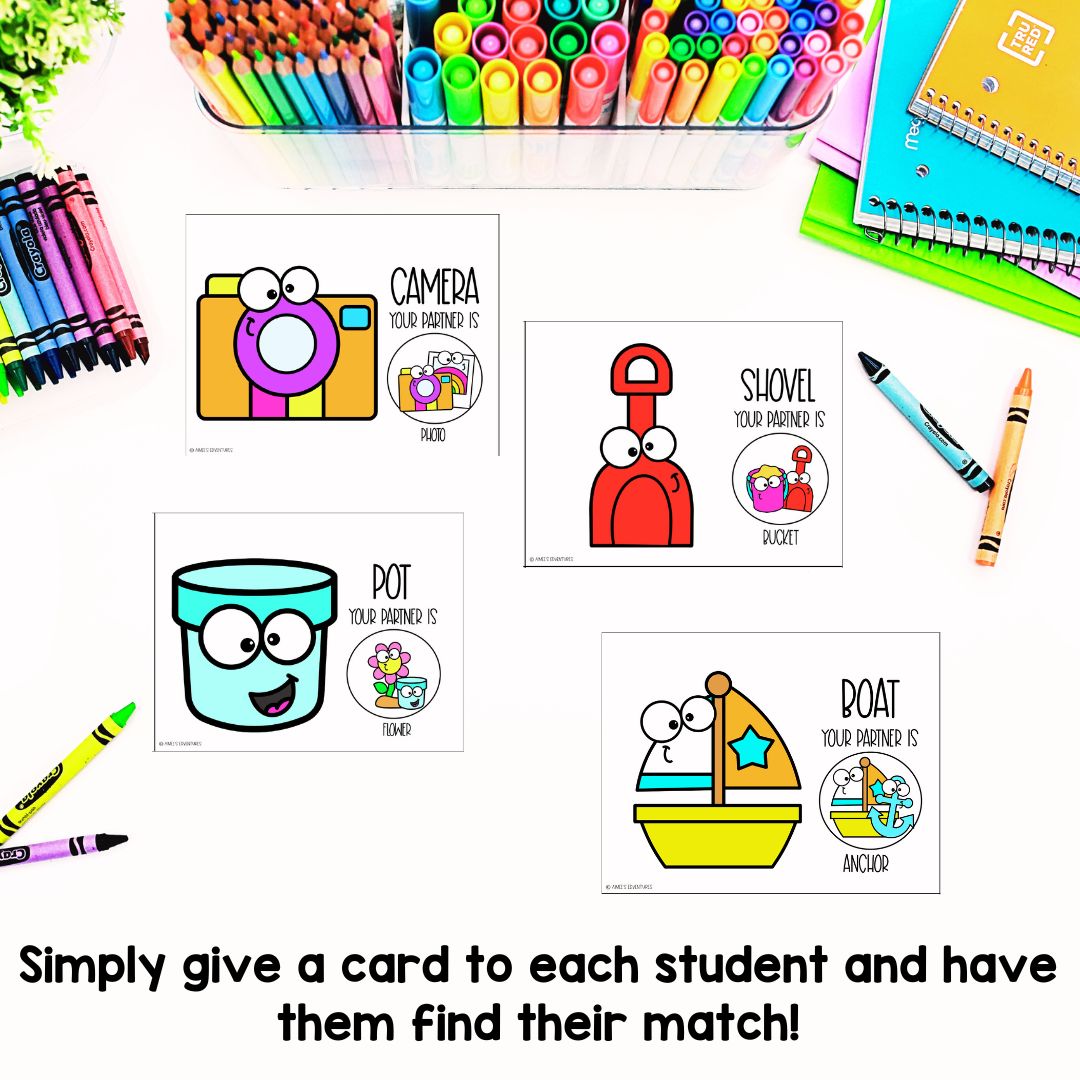 Things That Go Together Partner Pairing Cards | Classroom Management