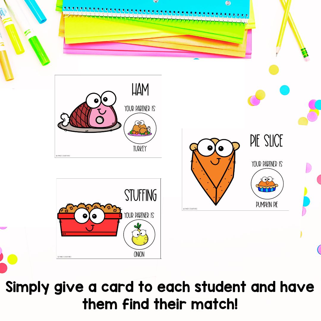 MORE Peanut Butter and Jelly Partner Pairing Cards | Classroom Management