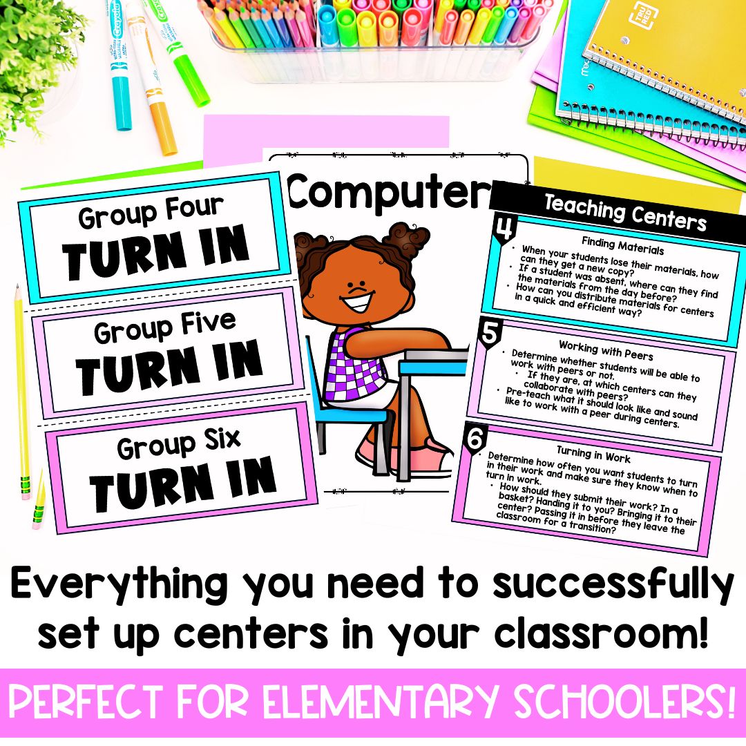 Centers Classroom Organization Bundle | Math Centers | Back to School Activities