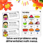 Math Activity Project Based Learning PBL | Plan Thanksgiving Dinner | Worksheet