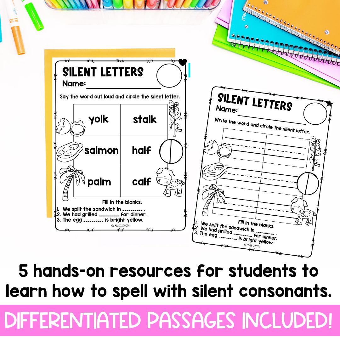 Ghost Letters | Silent Letter Worksheets | Halloween | Writing | Spelling