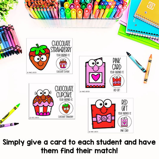 Valentine's Partner Pairing Cards | Classroom Management | Valentine's Day