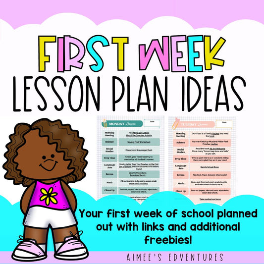 First Week of School Activities | Complete Lesson Plan FREEBIE