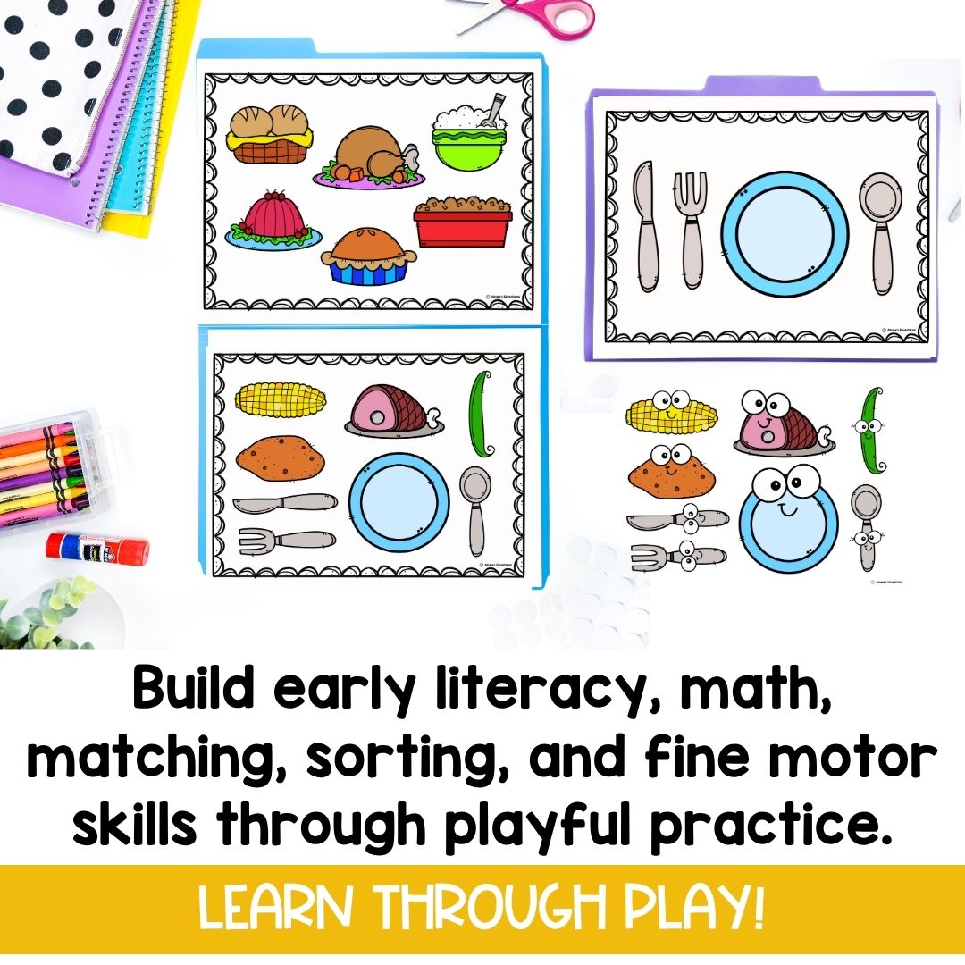 File Folder Games | Preschool Morning Work | Thanksgiving Activities | Vocabulary