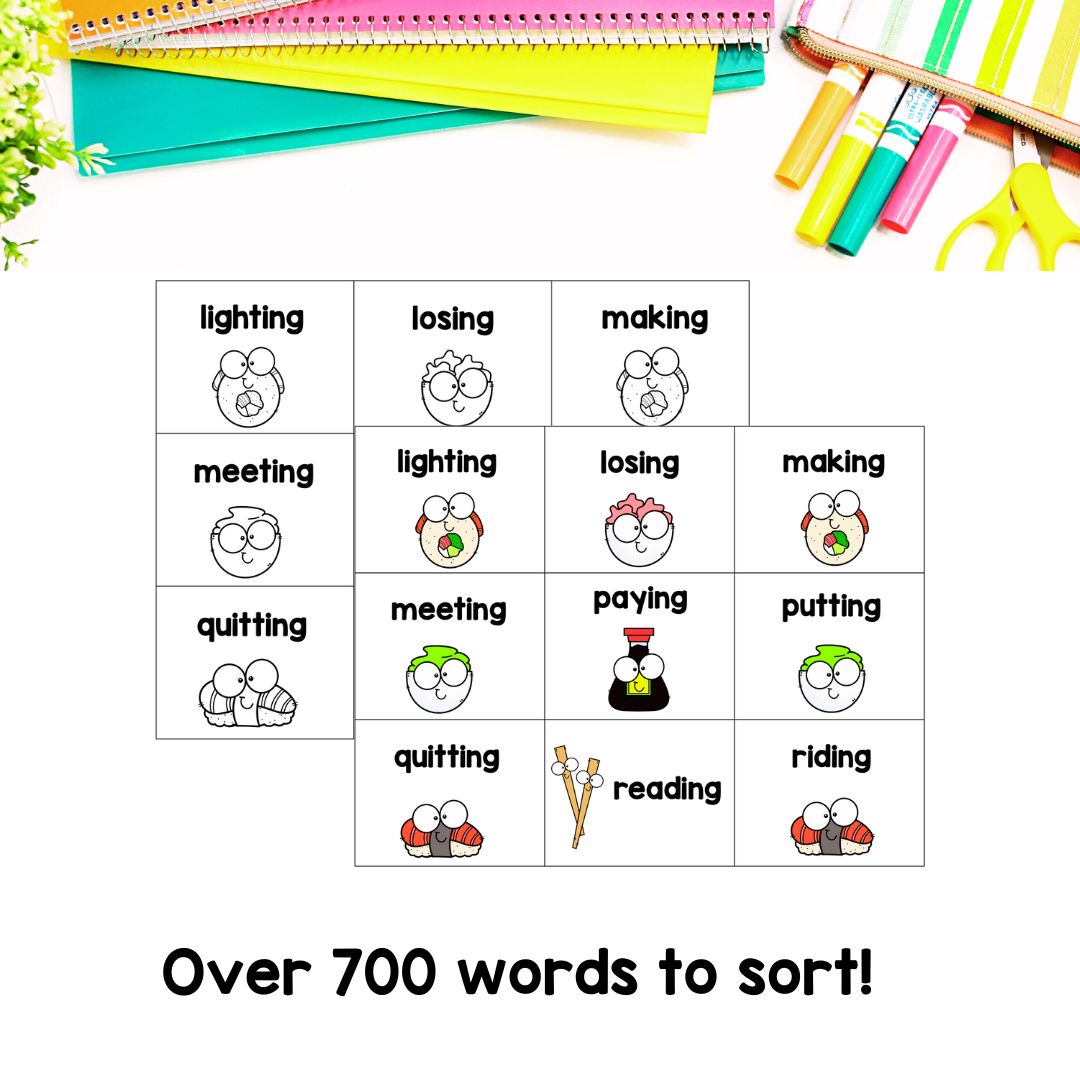 Past and Present Sushi Verbs | Irregular Verbs Game | Language Arts Activity