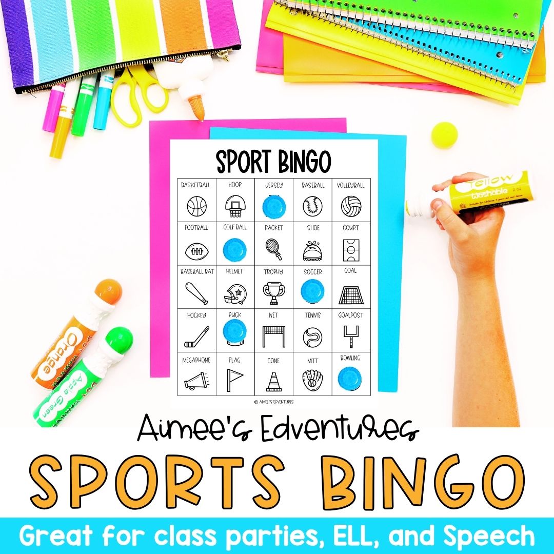 Sports Bingo Game | Vocabulary Words | Language Arts Activity
