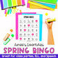 Spring Bingo Game | Vocabulary Words | Language Arts Activity