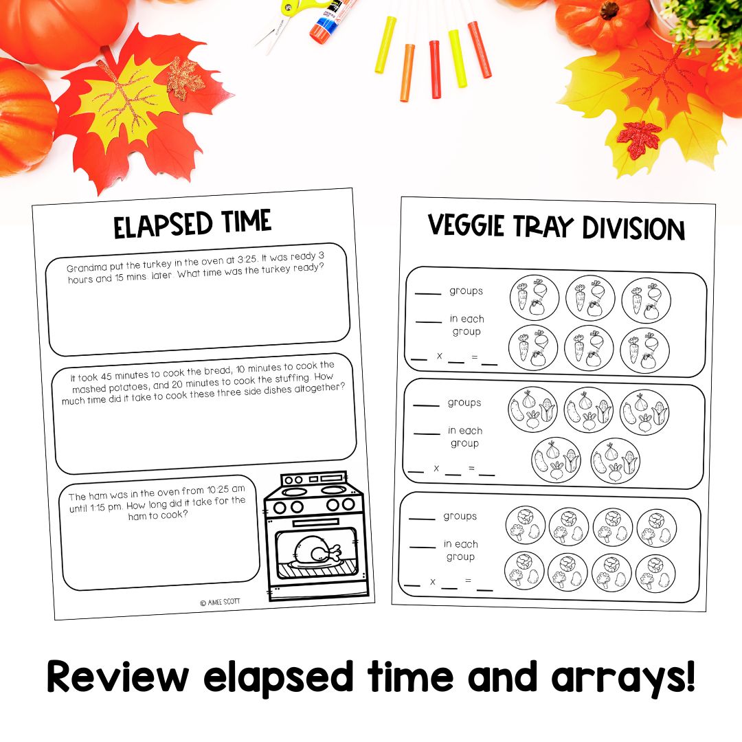 Math Activity Project Based Learning PBL | Plan Thanksgiving Dinner | Worksheet