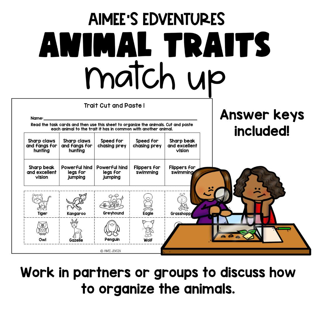 Fun Science Activities | Animal Traits Matching Game