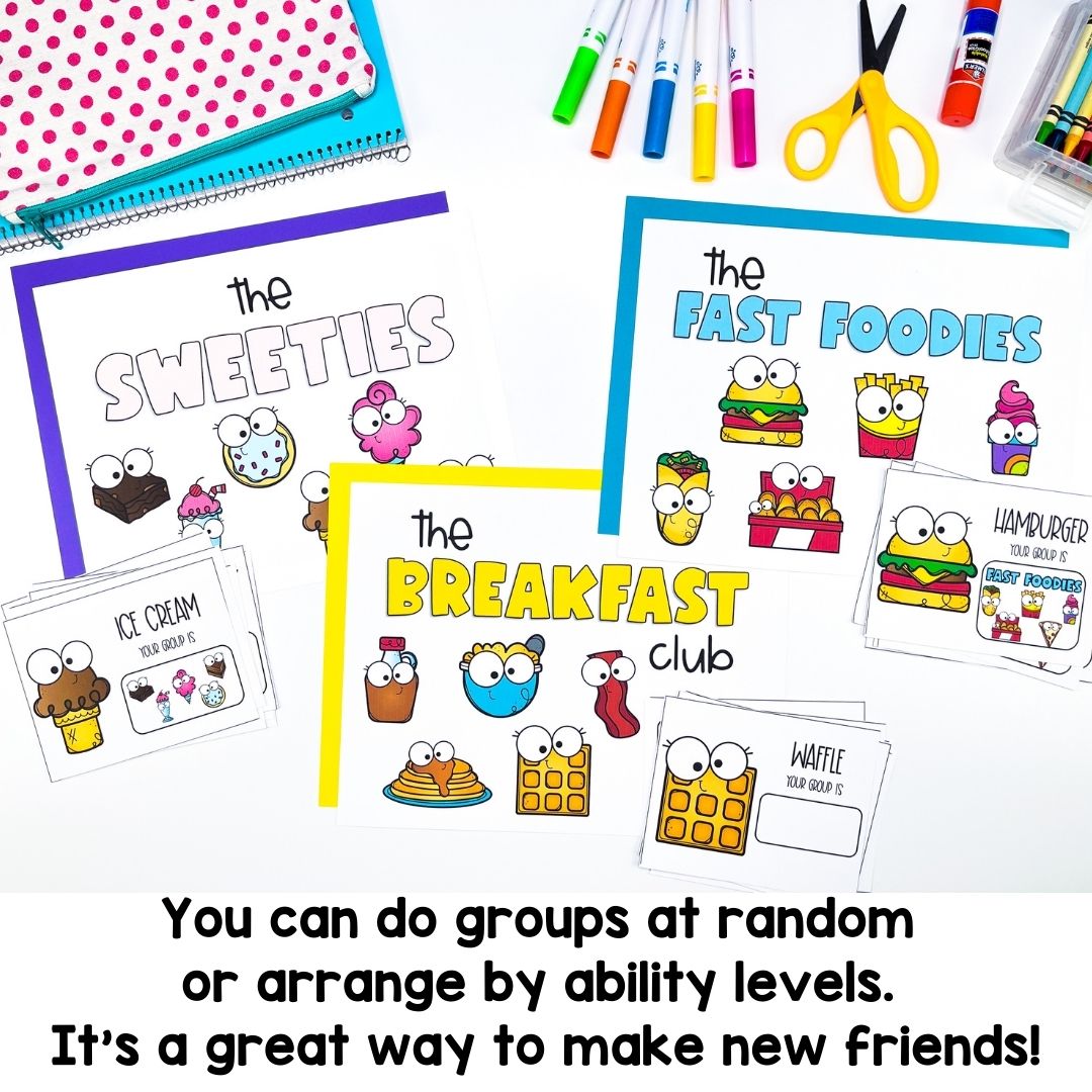 Small Group of 6 | Group Fruit and Veggie Partner Pairing Cards | Management