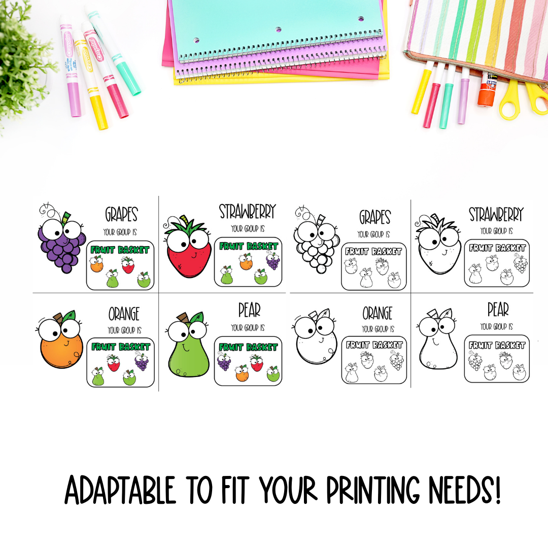 Small Group of 5 ORIGINAL | Group Food Partner Pairing Cards | Classroom