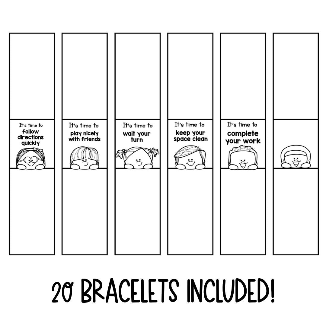 Goal-Oriented Student Reminder Bracelets - 20 Printable Designs