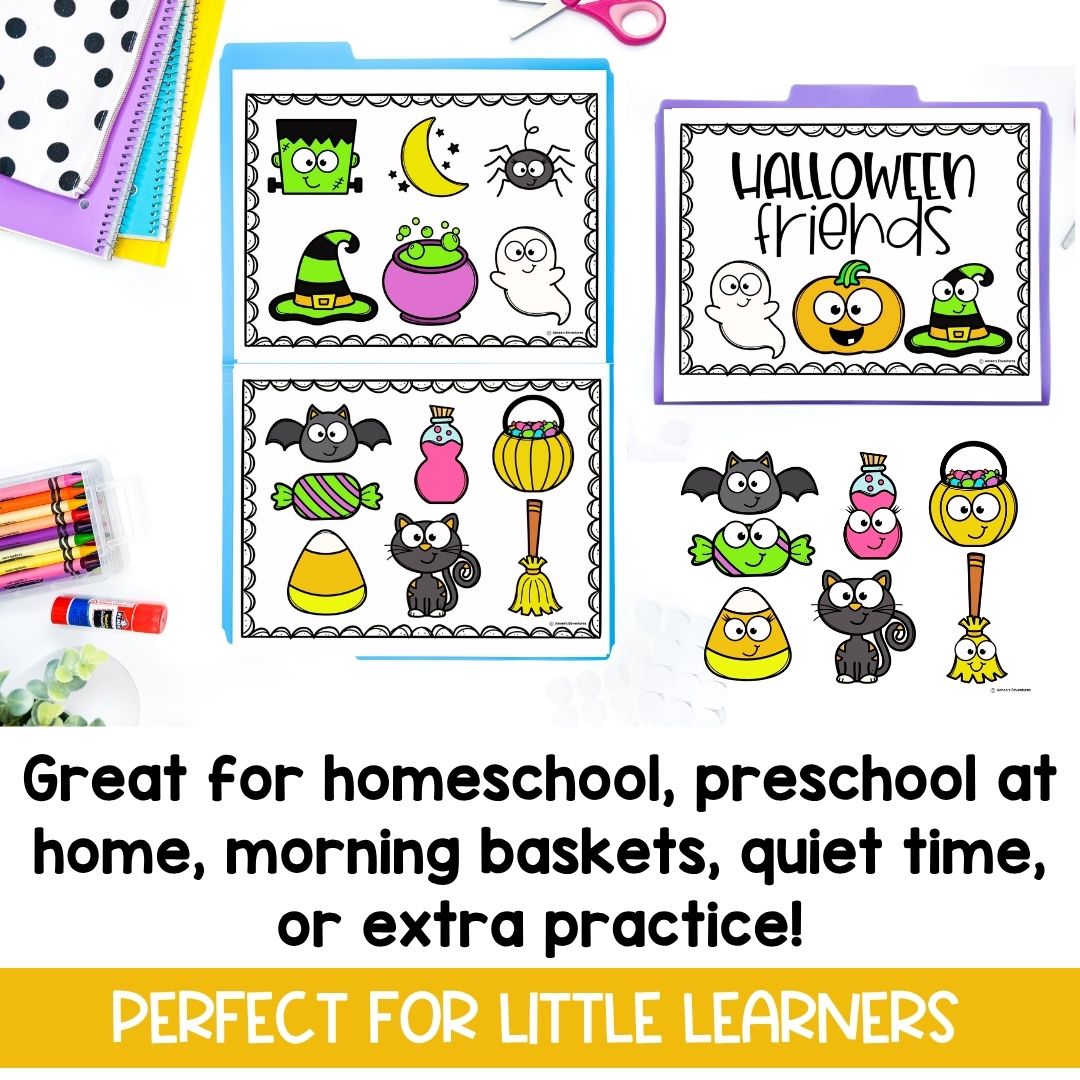 File Folder Games | Preschool Morning Work | Halloween Activities | Vocabulary